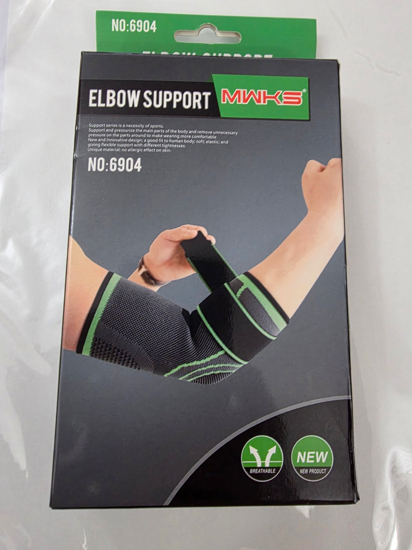 MWKS Elbow Support Sleeve with Adjustable Compression Strap – Breathable Knit Elbow Brace (NO. 6904)