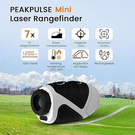 PEAKPULSE Golf Rangefinder CCB1000AG – 1200 Yard, 7x Magnification, Slope Mode, Pin-Lock Vibration | USB-C