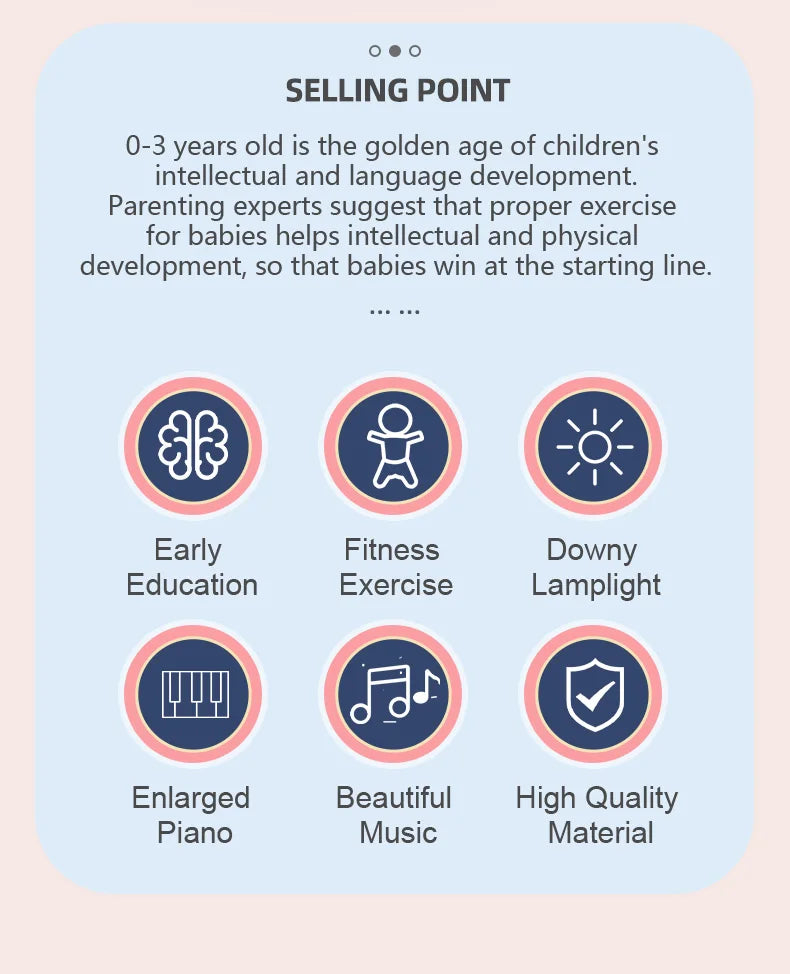 Promotional graphic highlighting the benefits of early childhood development products.