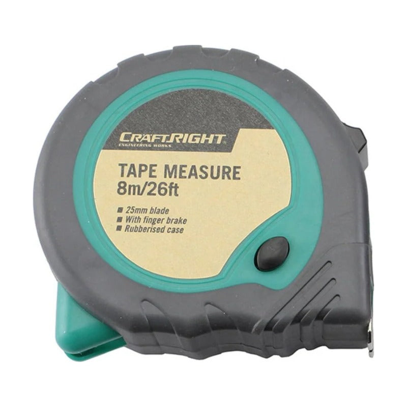 Craftright 8m Tape Measure with belt clip