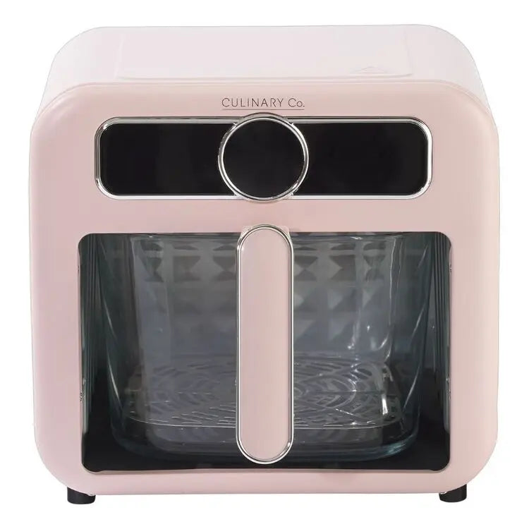 Culinary Co 5.5L Glass Bowl Air Fryer | Pink, Transparent, Coating-Free | Healthy Cooking | Av8Store Australia SPT Av8Store