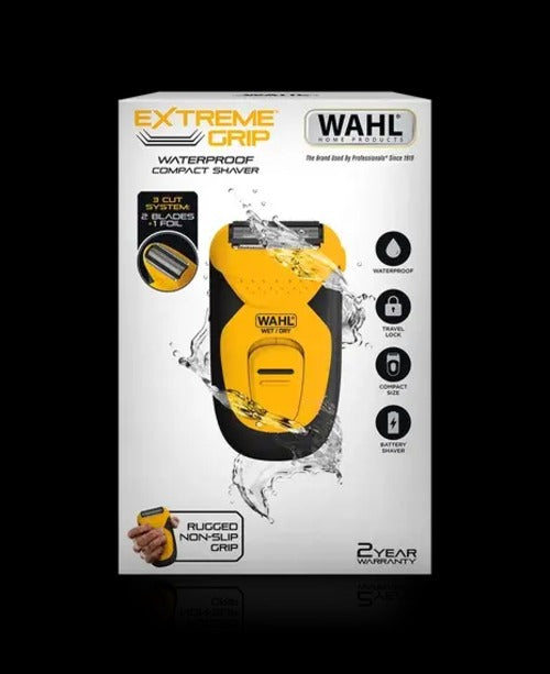 Wahl Extreme Grip Waterproof Compact Electric Shaver | 3-Cut System | Wet & Dry | AA Battery SSP Av8Store