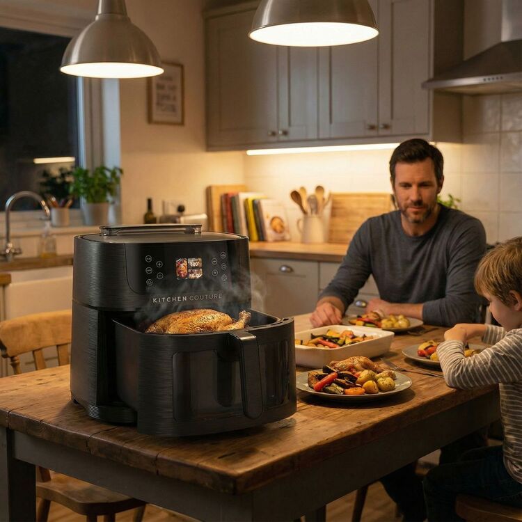 Kitchen Couture 8L AI Smart Sense Ceramic Auto Cooking Air Fryer - Black