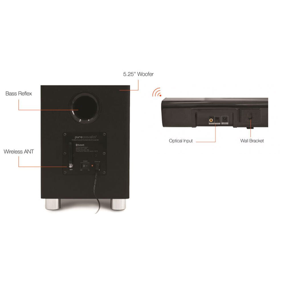 Pure Acoustics SBW-175 soundbar specifications