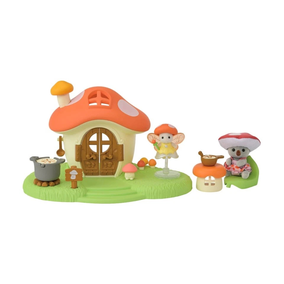 Sylvanian Families Fairy Mushroom House 17-Piece Playset with Julie the Koala Baby Sylvanian Families Av8Store