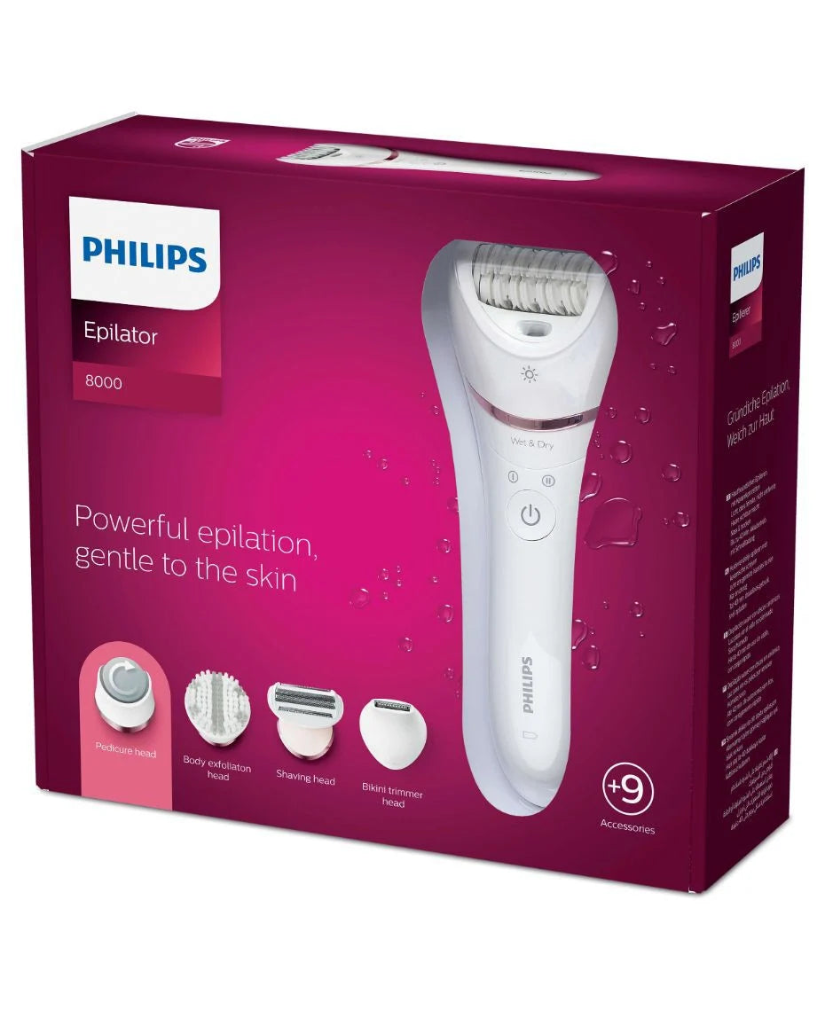 Philips Series 8000 Wet & Dry Epilator BRE700/00 | Gentle Hair Removal | Up to 4 Weeks Smooth Skin SSP Av8Store