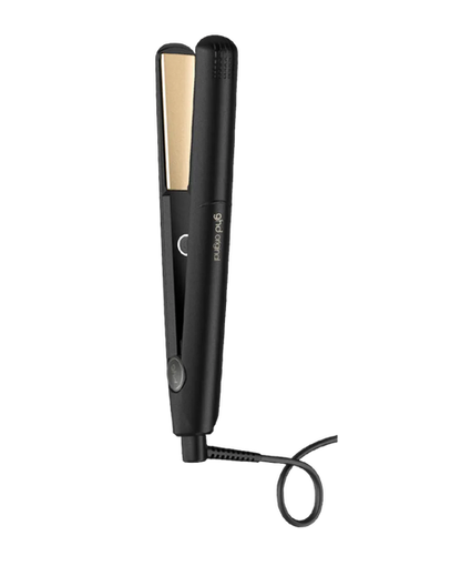 ghd original Black hair straightener with gold accents on a white background