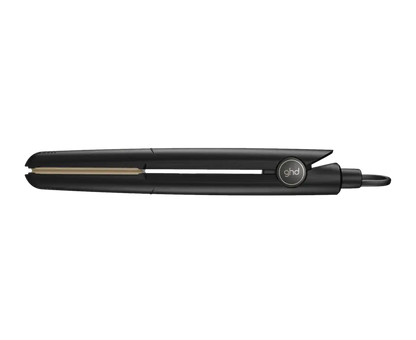 Black hair straightener with ghd logo on a white background