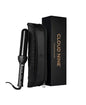 Black hair styling tool with carrying case and 'Cloud Nine' packaging on a white background