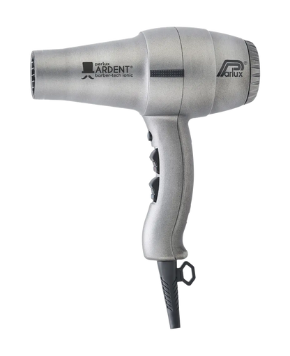 Silver hair dryer with 'Fanlux' branding on a white background