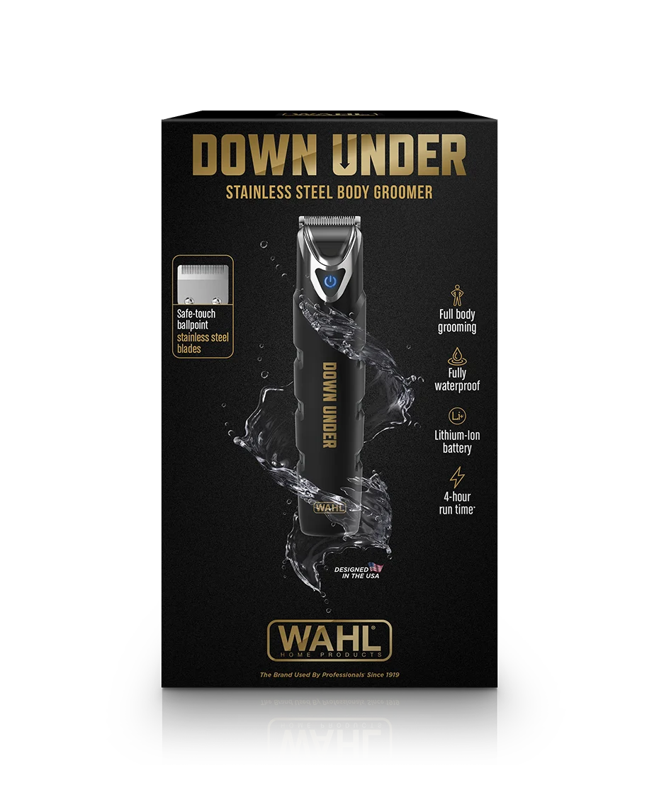 Wahl Down Under Stainless Steel Body Groomer | Waterproof | Lithium-Ion | Full-Body