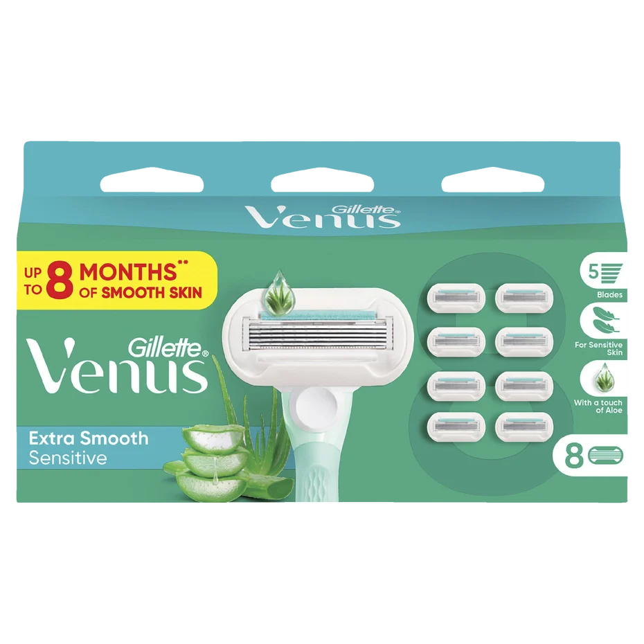 Gillette Venus Extra Smooth Sensitive Razor Blade Refills 8 Pack