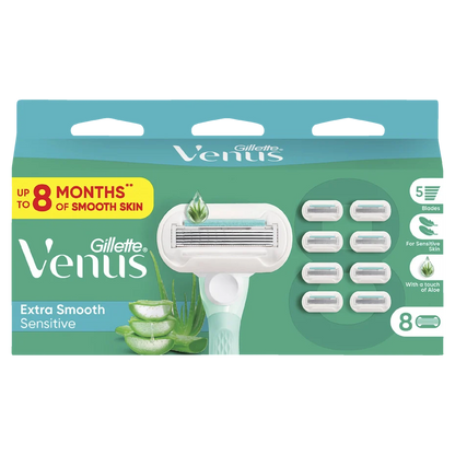 Gillette Venus Extra Smooth Sensitive Razor Blade Refills 8 Pack