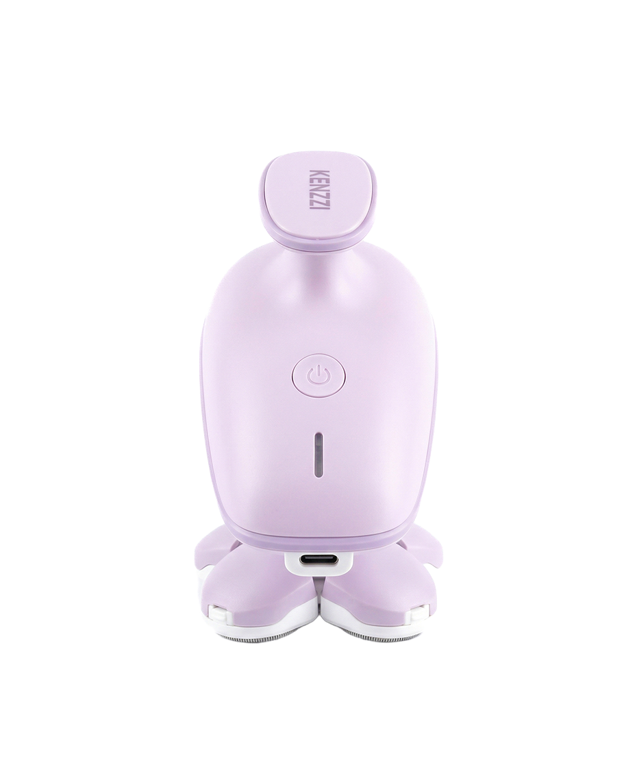 A light purple personal care device with a rounded body, a small top button labeled VIZZI, a power symbol, and two small feet at the bottom, shown on a plain white background.