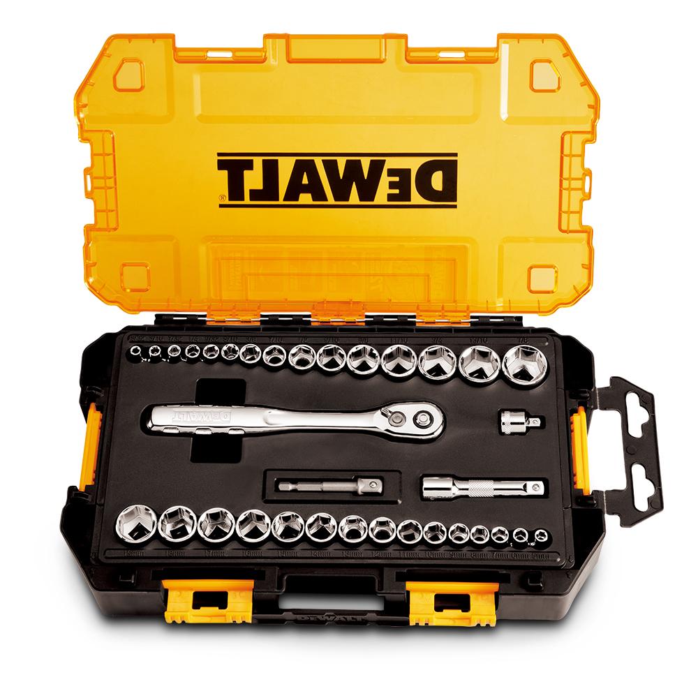 DeWalt 34-Piece Socket Set | 1/4" & 3/8" Drive Metric/SAE | DWMT45034-0