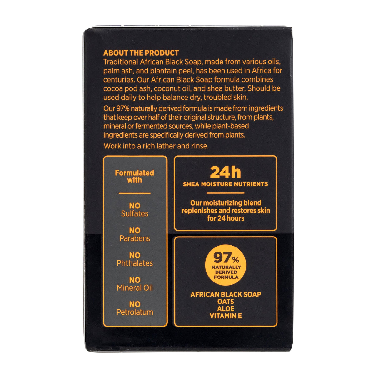 African Black Soap Premium Large Bar Soap - Back