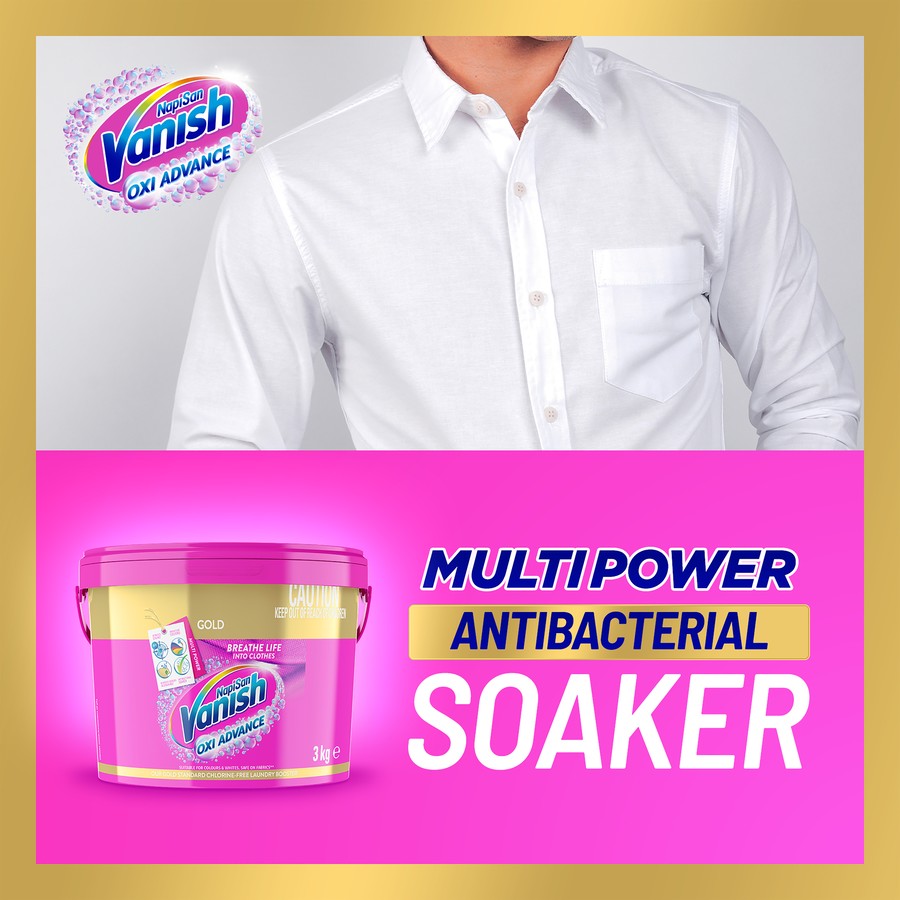 Vanish Napisan Gold Oxi Action Stain Remover & Laundry Booster Powder 3kg – Bulk Value | AU BIG Av8Store