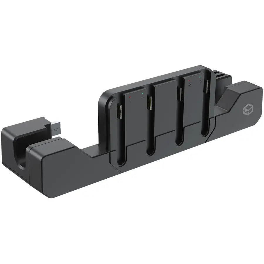 Black electronic device with multiple slots on a white background