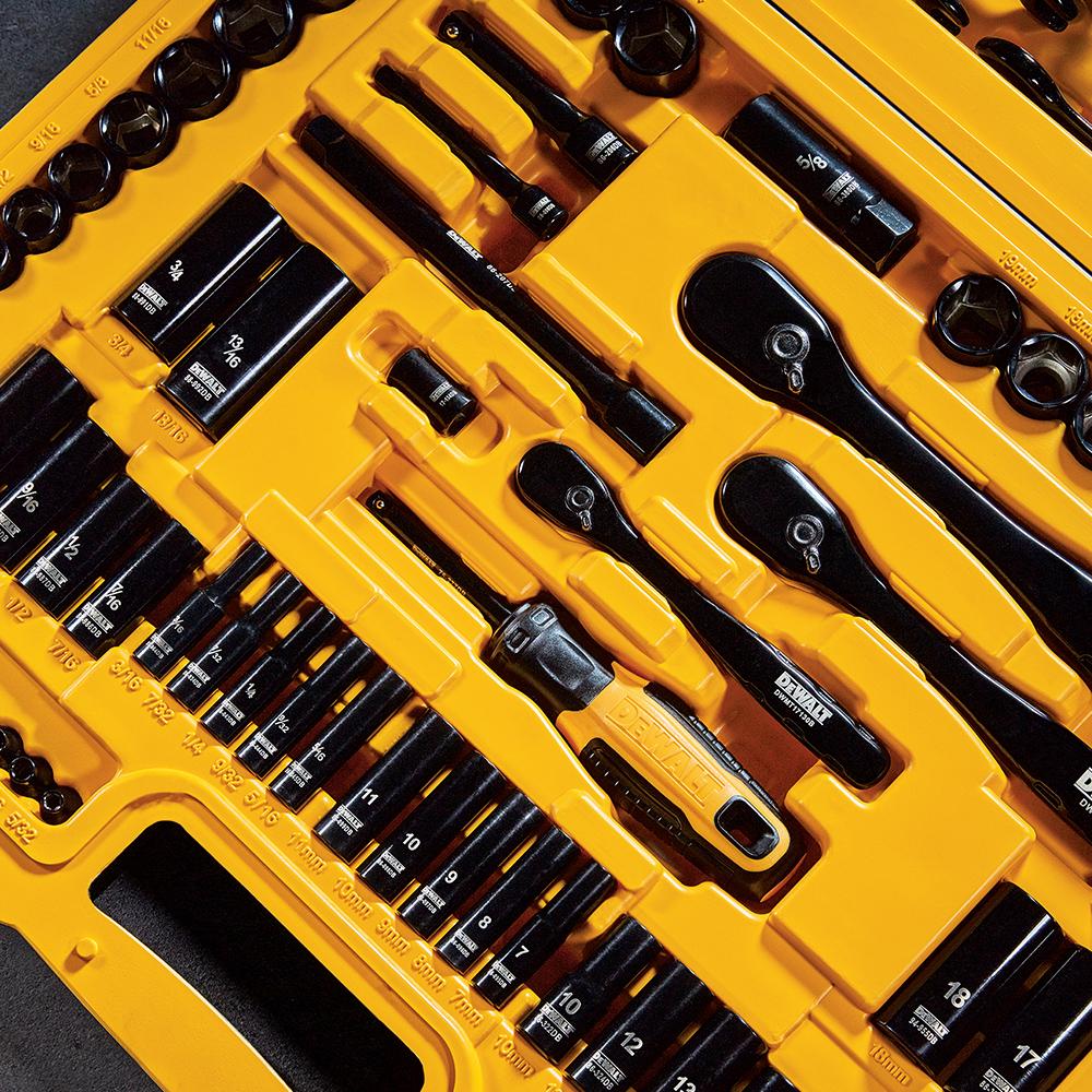 DeWalt 184-Piece Mechanics Socket Set | 1/4", 3/8" & 1/2" Drive | DWMT45184-1