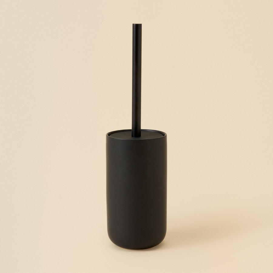 Openook Ceramic Toilet Brush Holder – Matte Black | Bathroom Organiser | AU BIG Av8Store