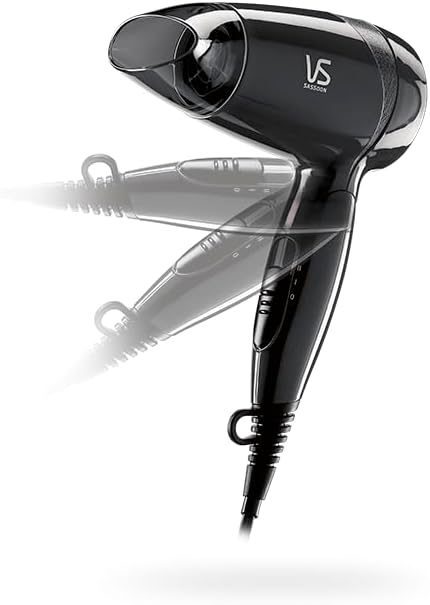 VS Sassoon MiniPRO Hair Dryer – Compact Travel Dryer with Folding Handle