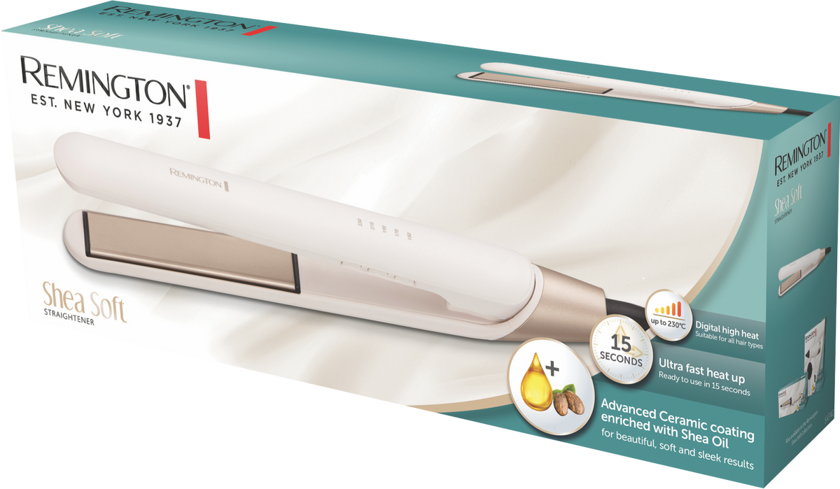 Remington Shea Soft straightener retail box side