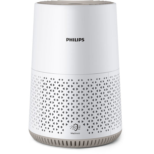 Philips air purifier with decorative perforated design on a white background