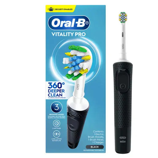 Oral-B Vitality Pro electric toothbrush with packaging on a white background