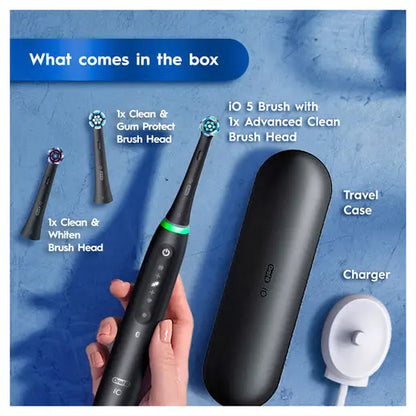 Oral-B iO5 Electric Toothbrush – 3 Brush Heads & Travel Case Included PLP