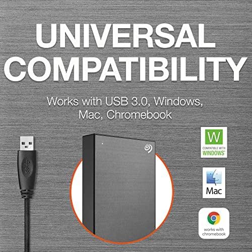 Seagate One Touch Portable External Hard Disk Drive with Data Recovery Services, 1TB, Grey Av8Store Av8Store