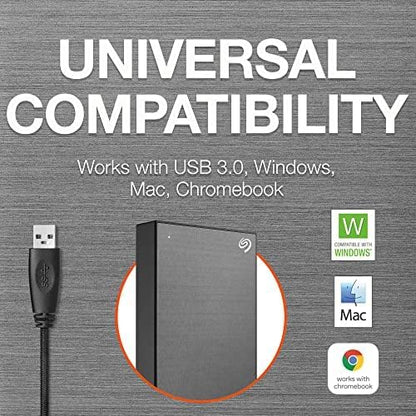 Seagate One Touch Portable External Hard Disk Drive with Data Recovery Services, 1TB, Grey Av8Store Av8Store