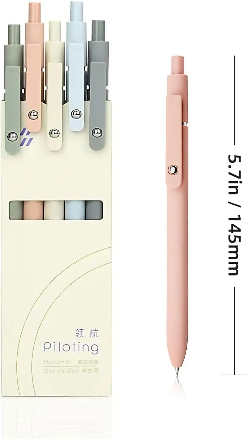 KAPASKI Gel Pens 5 Pack – 0.5mm Japanese Black Ink | Morandi, Pastel & Vintage AMZ