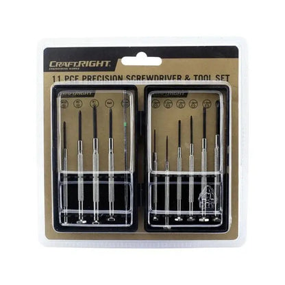 CraftRight 11-piece precision screwdriver and tool set packaging on a white background