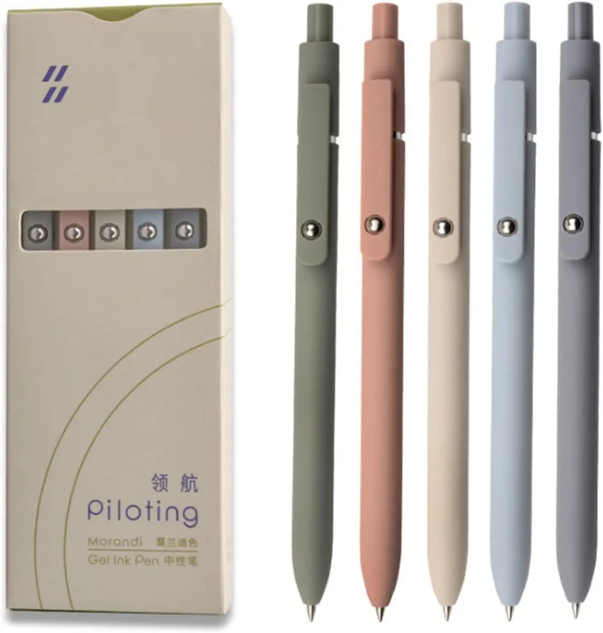 KAPASKI Gel Pens 5 Pack – 0.5mm Japanese Black Ink | Morandi, Pastel & Vintage AMZ