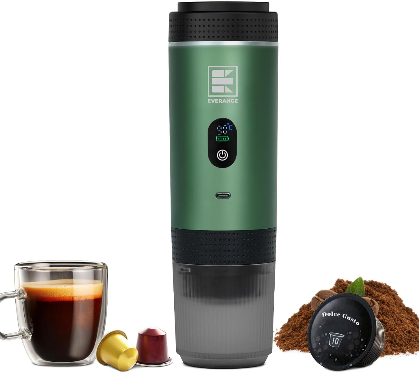 EVERANGE Portable Electric Espresso Machine – 20-Bar Self-Heating Travel Coffee Maker with LCD | Av8Store Australia AMZ Av8Store