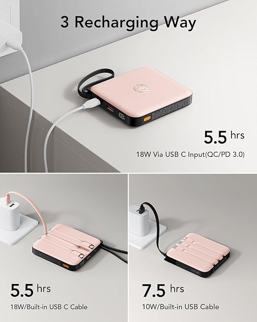20000mAh Portable Charger 22.5W – Power Bank w/ 4 Cables & LED Display AMZ Av8Store