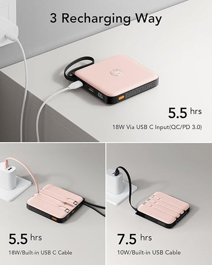 20000mAh Portable Charger 22.5W – Power Bank w/ 4 Cables & LED Display AMZ Av8Store