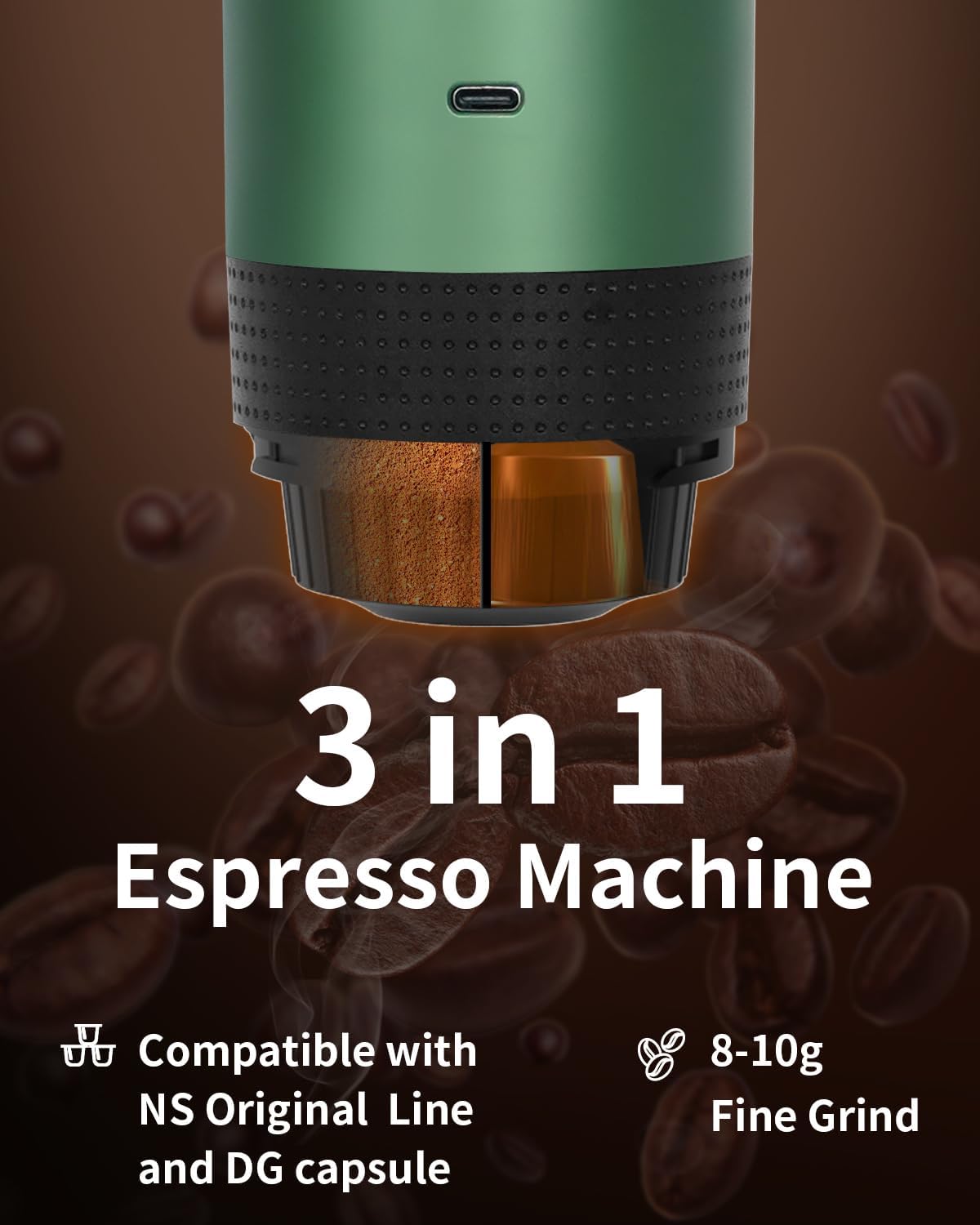 EVERANGE Portable Electric Espresso Machine – 20-Bar Self-Heating Travel Coffee Maker with LCD | Av8Store Australia AMZ Av8Store