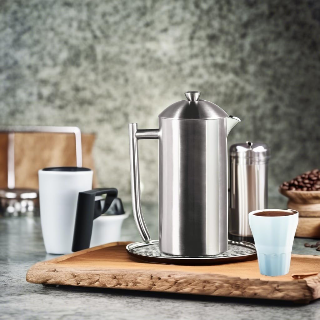 Frieling Double-Wall Stainless Steel French Press 500ml (17oz) – Brushed Insulated Coffee Maker | Av8Store Australia AMZ Av8Store