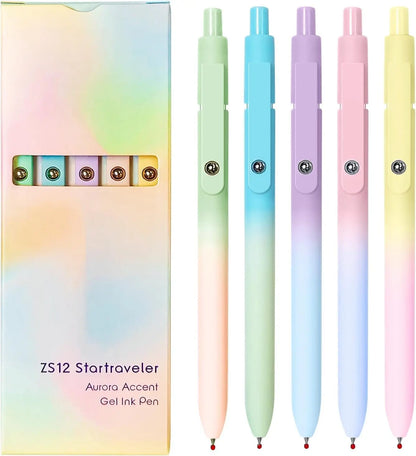 KAPASKI Gel Pens 5 Pack – 0.5mm Japanese Black Ink | Morandi, Pastel & Vintage AMZ