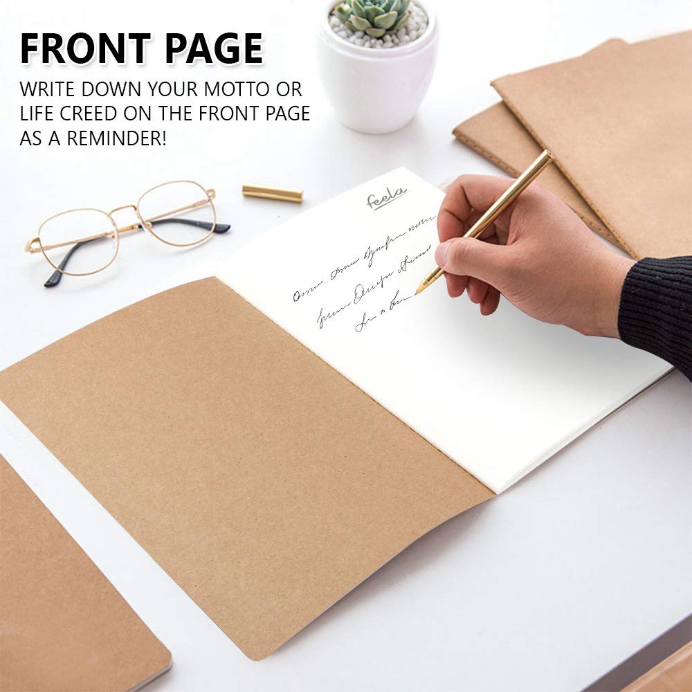 Feela Kraft Notebooks A5 Lined 60 Pages x 30 Pack
