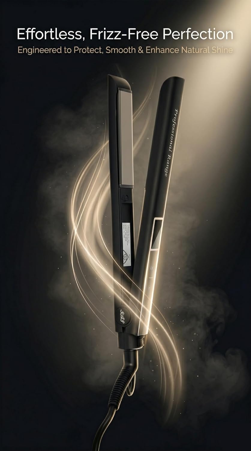 SAS Titanium Hair Straightener Fast Heat LCD Display Adjustable Temp 50–230°C AMZ Av8Store