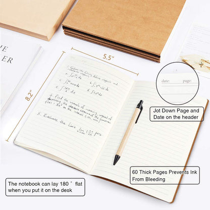 Feela Kraft Notebooks A5 Lined 60 Pages x 30 Pack