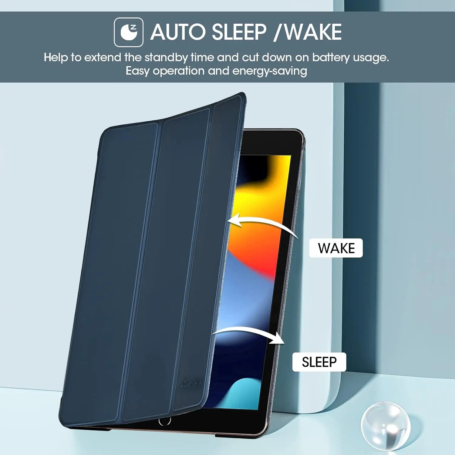 ProCase iPad 10.2" Case | 9th, 8th & 7th Gen | Slim Smart Cover | Hard Back Stand | Navy AMZ