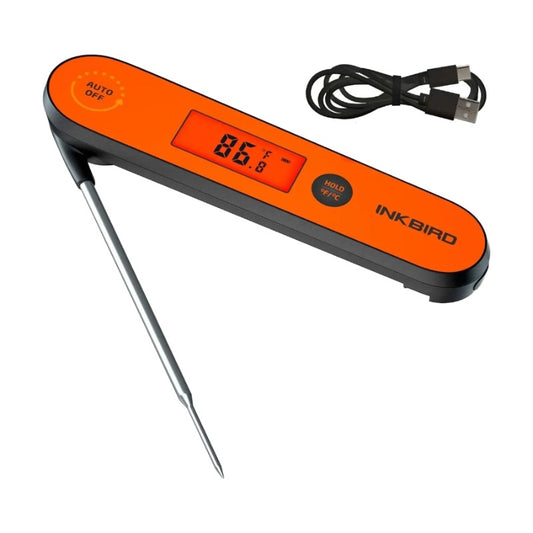 Digital thermometer with USB cable on a white background, featuring the brand 'INKBIRD'.