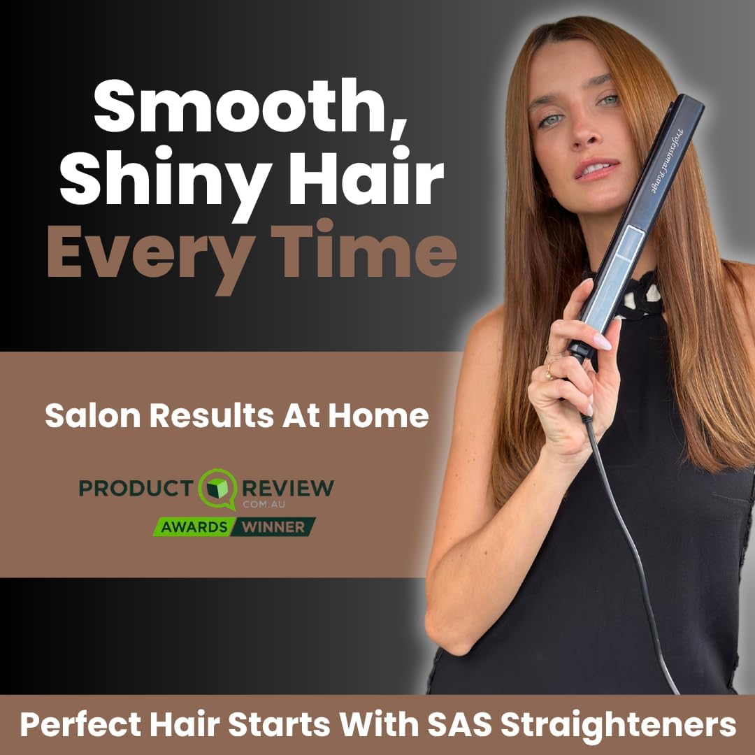 SAS Titanium Hair Straightener Fast Heat LCD Display Adjustable Temp 50–230°C AMZ Av8Store