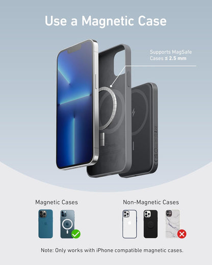Anker 621 MagGo Magnetic Power Bank 5,000mAh | MagSafe Compatible | Wireless