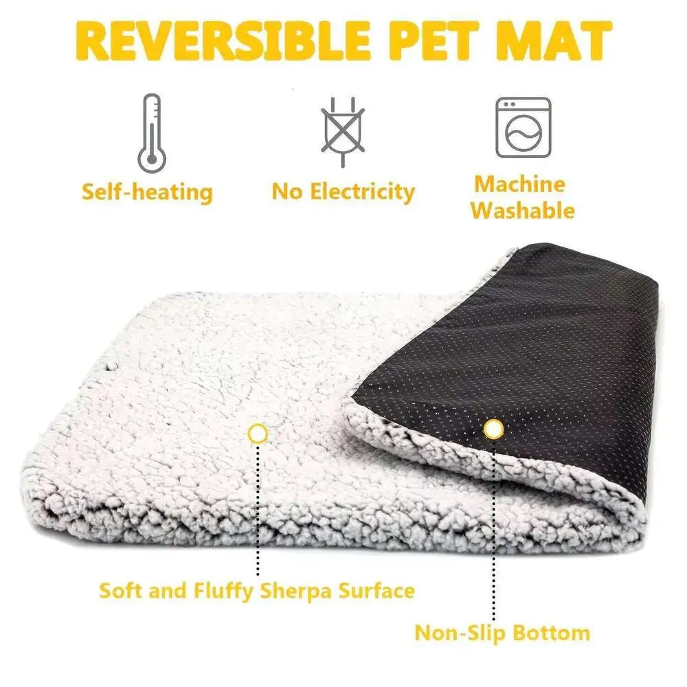 Self-Heating Pet Blanket | Thermal Mat for Cats & Dogs | No Electricity Needed DHG