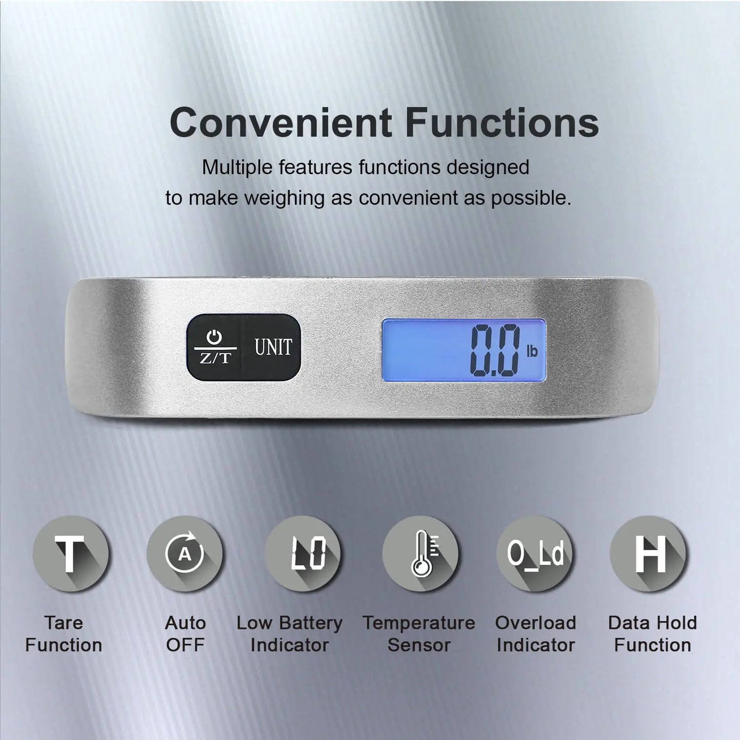 Travel Inspira Portable Digital Luggage Scale – 50kg | Backlit LCD AMZ