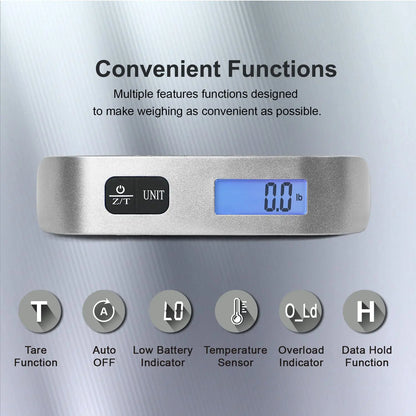Travel Inspira Portable Digital Luggage Scale – 50kg | Backlit LCD AMZ